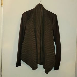 Vince leather and knit Jacket, Brown, Size XS
